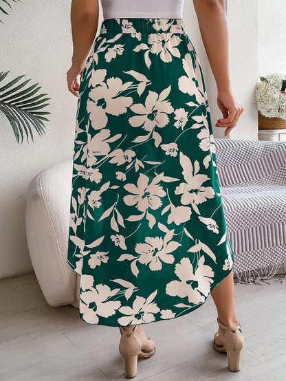 Women’s Floral Ruffle Skirt – Spring Summer