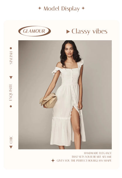 Women’s Yellow Off-Shoulder Tiered Dress – Summer Beach & Picnic Dress