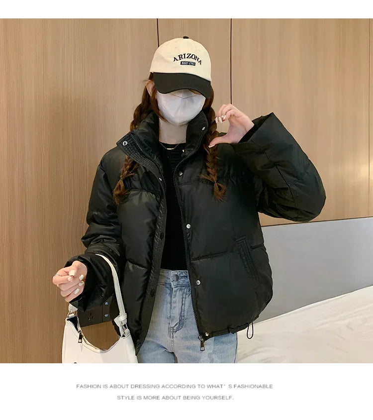 Women’s Short PU Leather Padded Jacket