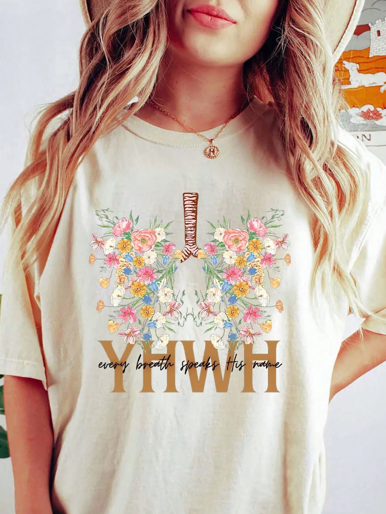 Women T-Shirts YHWH Shirt Yahweh Floral Christian Shirt Summer Fashion Short Sleeve Women Clothing Cotton Casual Tees Tracksuit