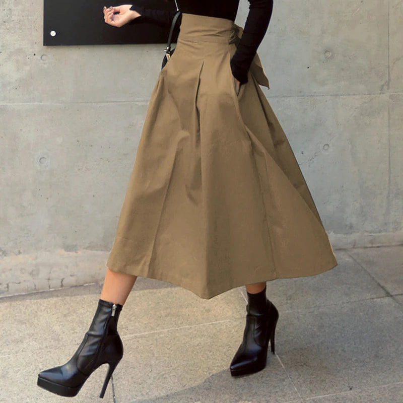 Women’s High-Waist Swing Skirt – Korean Fashion