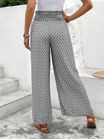 Women’s Summer Floral Wide-Leg Skirt Pants – Fashionable Trousers