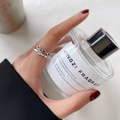 Women’s Punk Geometric Silver Ring