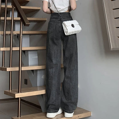 Women’s Vintage Wide-Leg High-Waist Jeans – Denim Pants