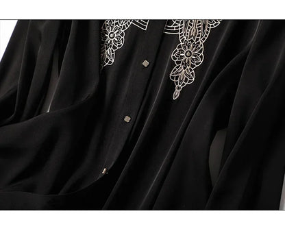 New arrived blouses for women Fashion elegan embroidery ladies shirts Button-Down Tops