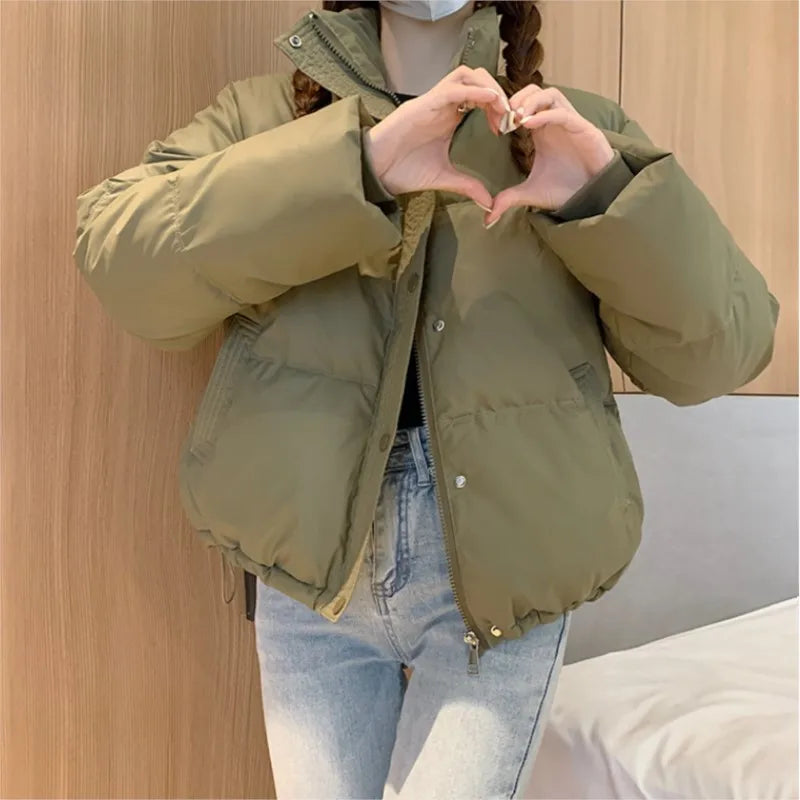 Women’s Short PU Leather Padded Jacket