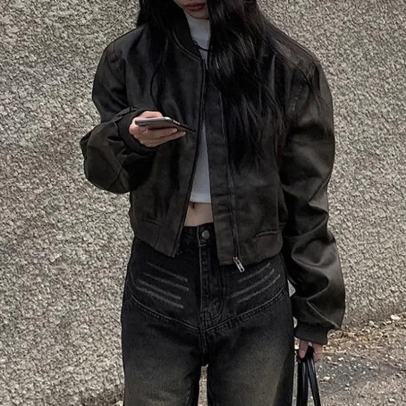 Women’s PU Leather Motorcycle Jacket