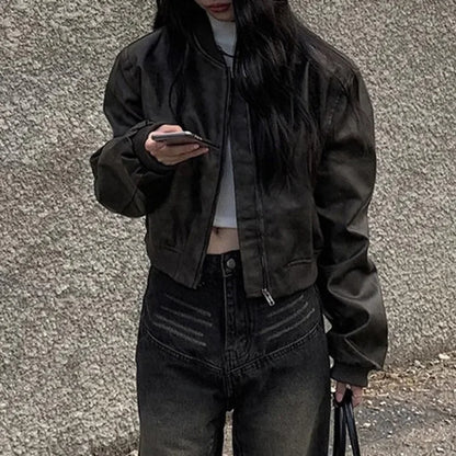 Women’s PU Leather Motorcycle Jacket