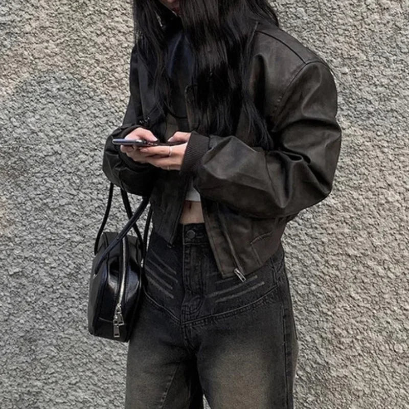 Women’s PU Leather Motorcycle Jacket