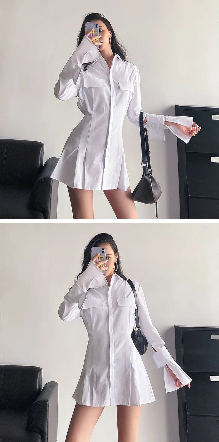Blouses or Tops for Woman Cotton Black Beautiful Fashion Long Sleeve Cool Luxury White Sexy Women's Buttoned Shirt Aesthetic New