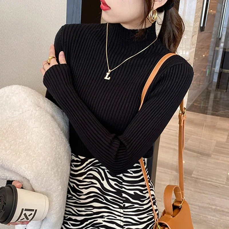 Sweater Women Autumn Winter Long Sleeve Knitted Women Sweater Pullover Slim Knit Sweater Women Tops Blusas Mujer De Moda J996