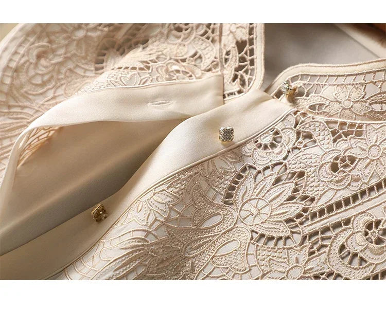 New arrived blouses for women Fashion elegan embroidery ladies shirts Button-Down Tops
