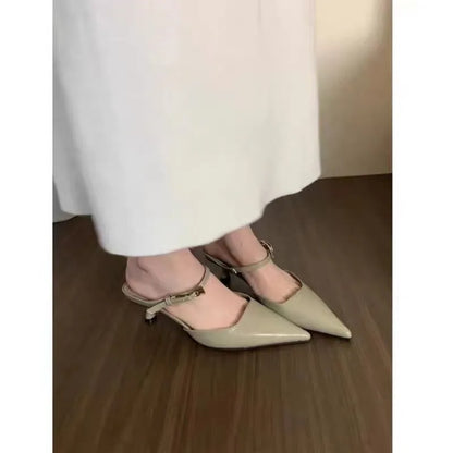 Women’s Pointed-Toe Mid Heel Mules