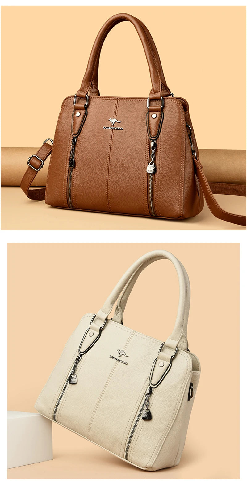 Women’s Luxury Leather Tote – Designer Large Shoulder Bag