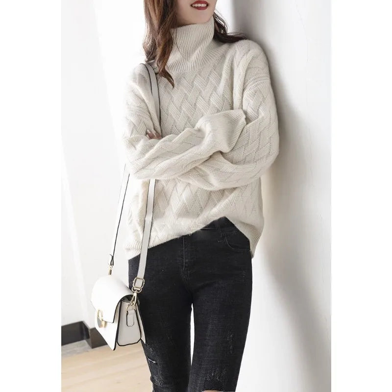 Women’s Oversize Cashmere Sweater – Long Sleeve