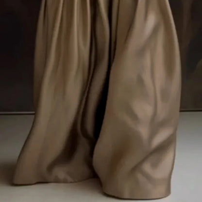Women’s High-Waist Pleated Wide Pants – Casual Loose Solid Color Trousers