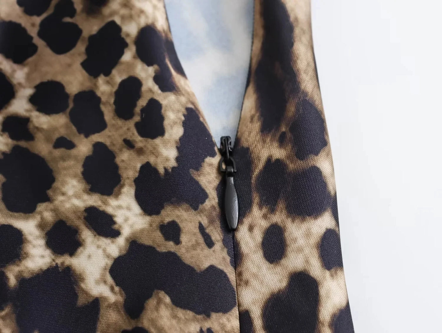 Women’s Leopard Print Satin Midi Skirt