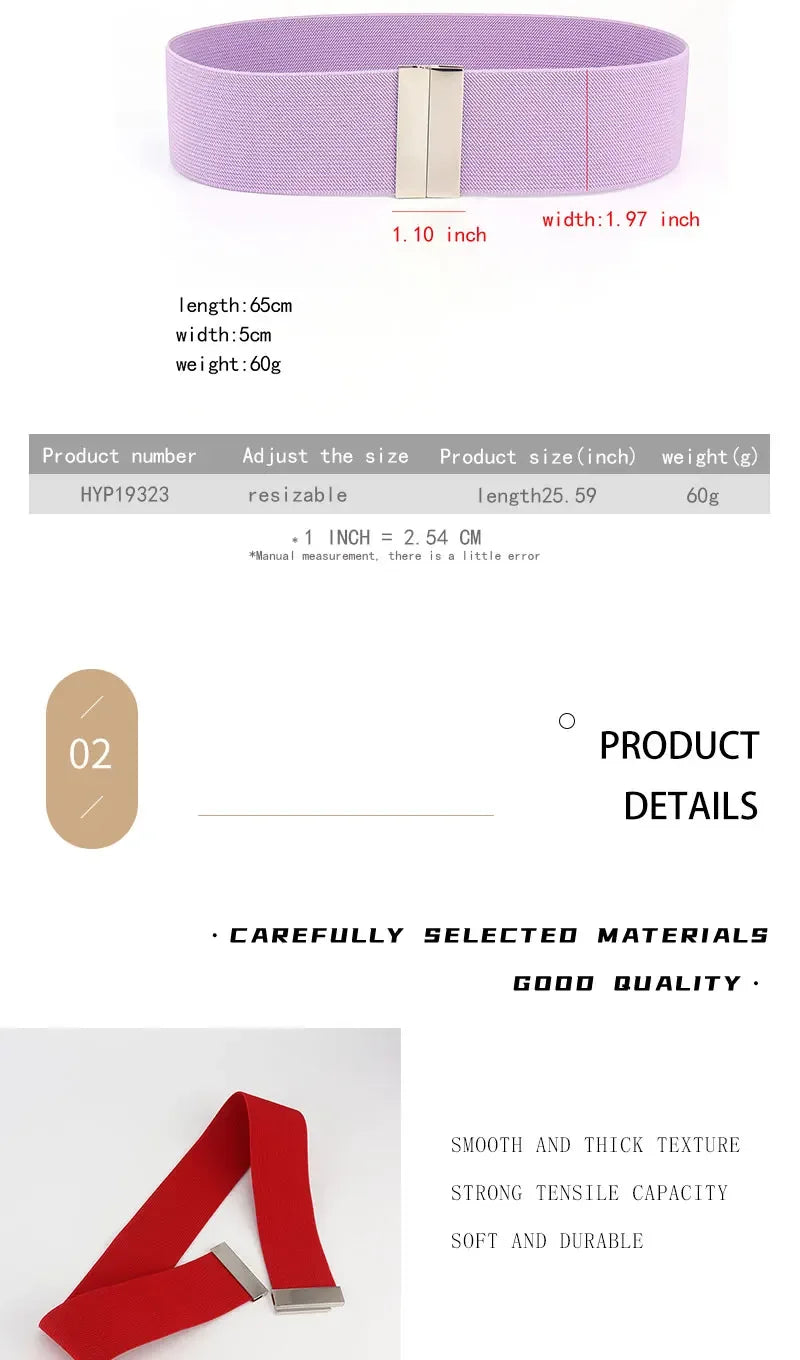 Women’s High-Quality Black Elastic Belt