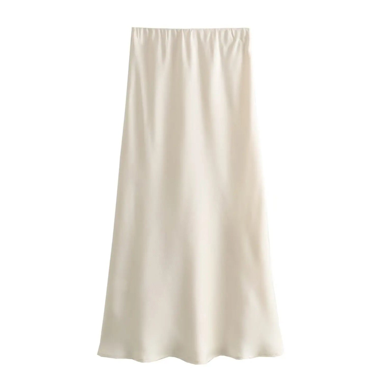 Women’s Satin High-Waist Midi Skirt