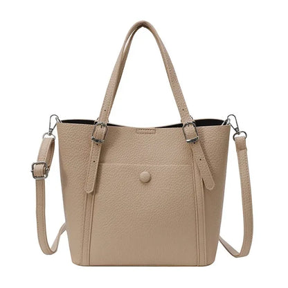 Women’s Designer Leather Handbag – Gold Accent