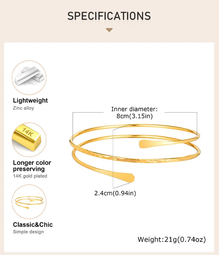 Women’s Gold Plated Upper Arm Cuff”