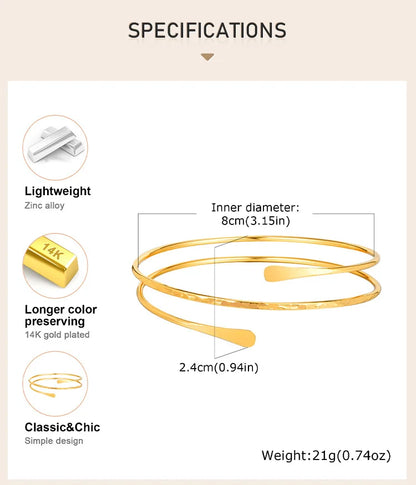 Women’s Gold Plated Upper Arm Cuff”