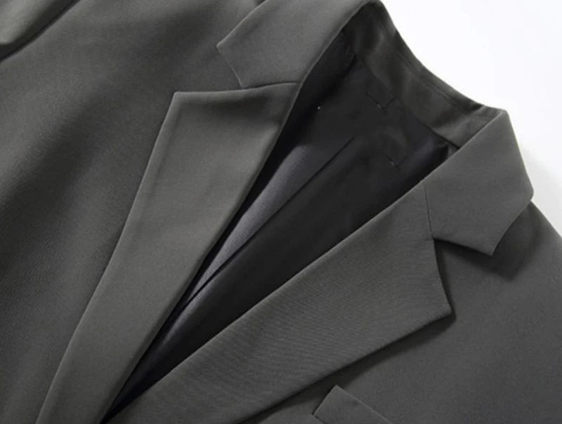Women’s Black Single-Button Blazer – Loose Fit Office & Streetwear.