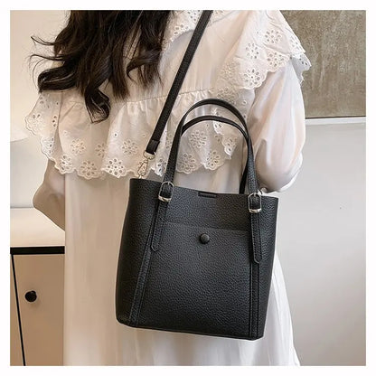 Women’s Designer Leather Handbag – Gold Accent