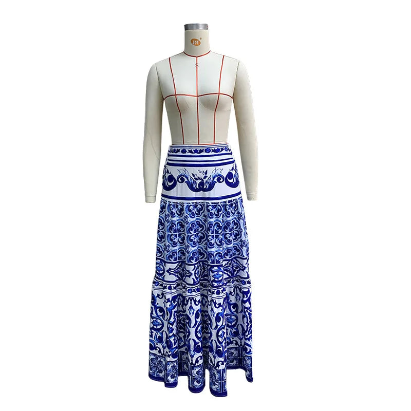 Women’s High-Waist Floral Maxi Skirt