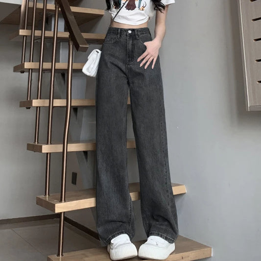 Women’s Vintage Wide-Leg High-Waist Jeans – Denim Pants