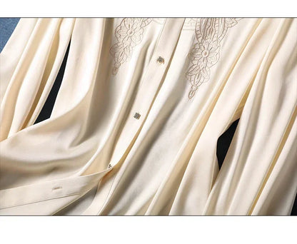 New arrived blouses for women Fashion elegan embroidery ladies shirts Button-Down Tops