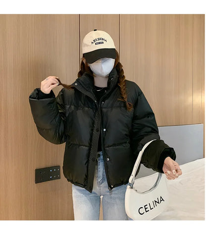 Women’s Short PU Leather Padded Jacket