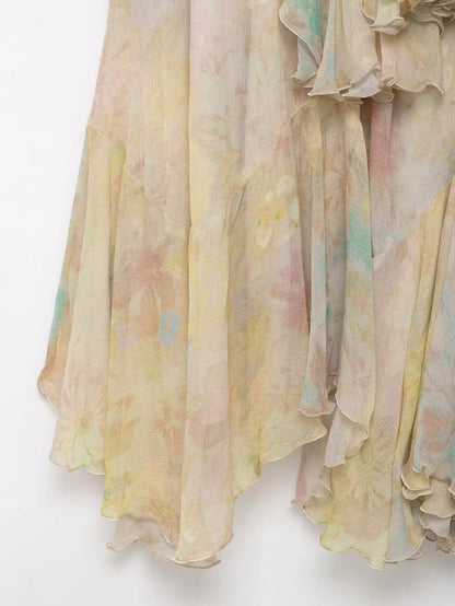 Women’s Printed Tiered Long Skirt