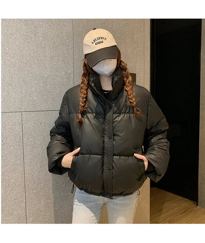 Women’s Short PU Leather Padded Jacket
