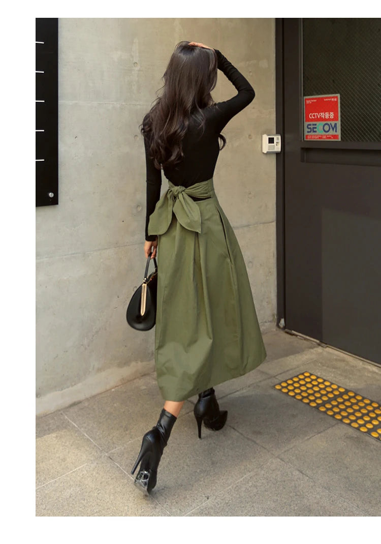 Women’s High-Waist Swing Skirt – Korean Fashion