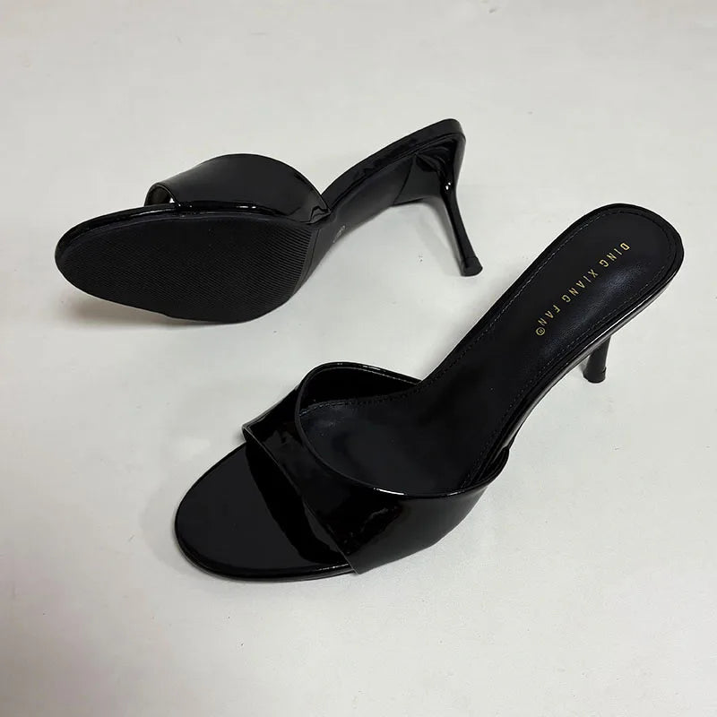 Women’s Thin Heel Round-Toe Slides