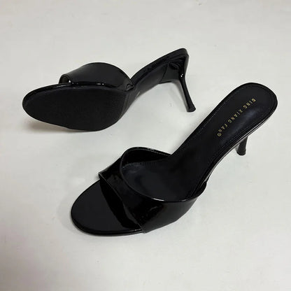 Women’s Thin Heel Round-Toe Slides
