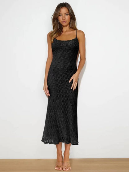 Women’s Solid Color Skinny Dress – Elegant Sexy Evening Gown