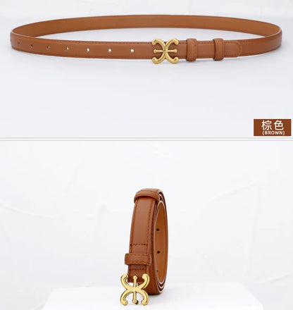 Women’s Luxury Leather Belt with Metal Buckle