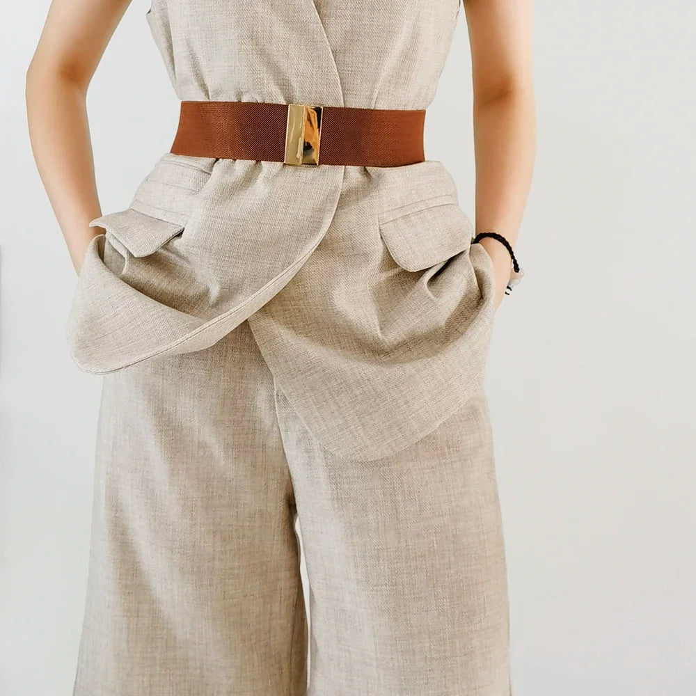 Women’s High-Quality Black Elastic Belt