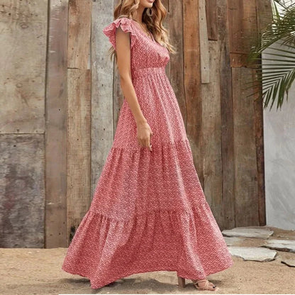 Women’s V-Neck Printed Dress