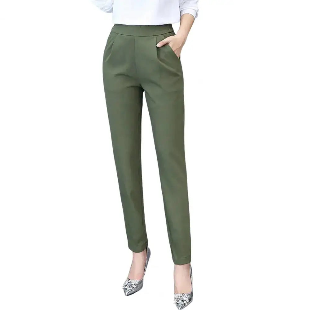 Women’s High-Waist Solid Suit Pants – Elegant Office & Business Trousers