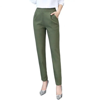 Women’s High-Waist Solid Suit Pants – Elegant Office & Business Trousers