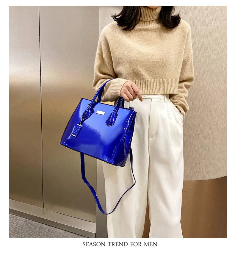 Women’s Patent Leather Shoulder Tote