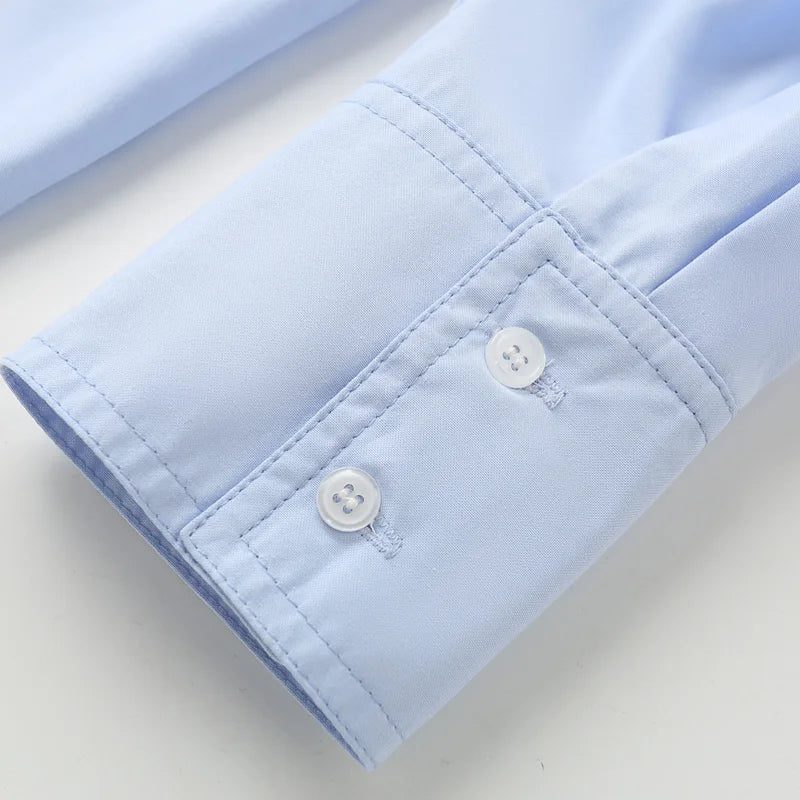 TRAF 2025 Woman Blouses Long Stripe Shirts Women Spring Summer Long Sleeve Blue White Shirt Woman Large Tops Button Up Shirts