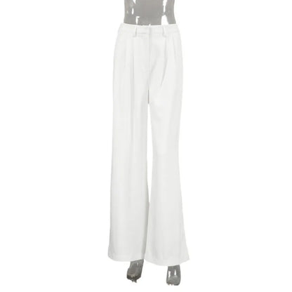 Women’s High-Waist Straight Suit Pants – Elegant Casual Loose Trousers