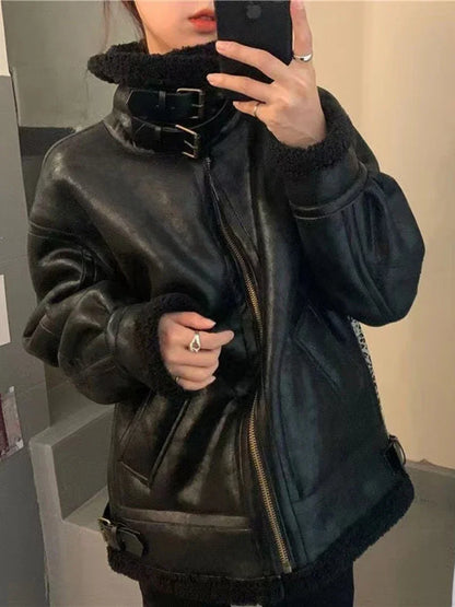 Women’s Faux Fur Shearling Winter Jacket.