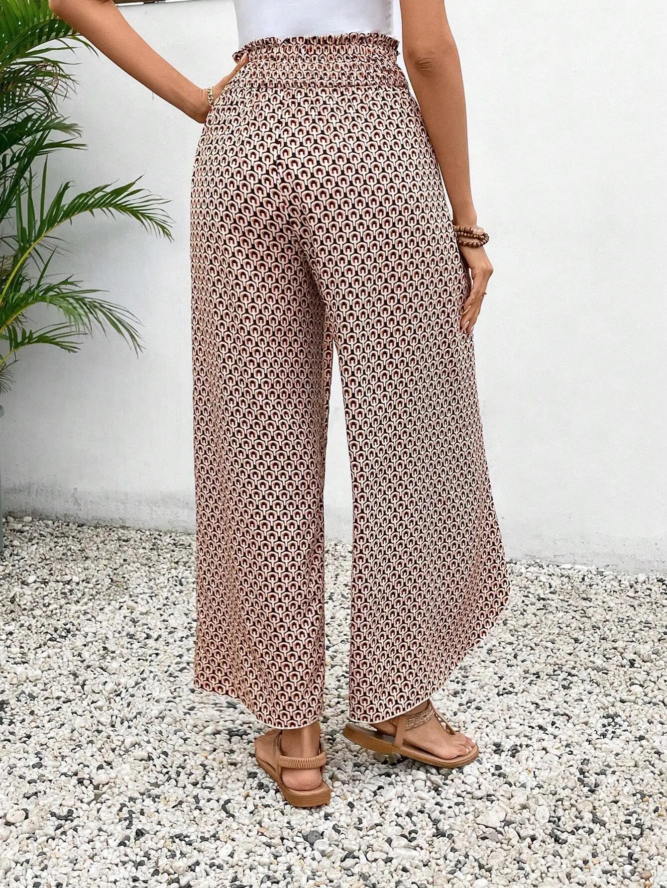 Women’s Summer Floral Wide-Leg Skirt Pants – Fashionable Trousers