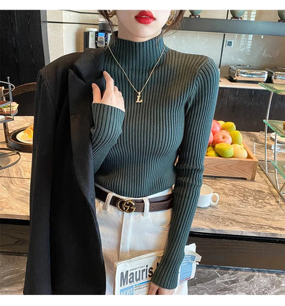 Sweater Women Autumn Winter Long Sleeve Knitted Women Sweater Pullover Slim Knit Sweater Women Tops Blusas Mujer De Moda J996