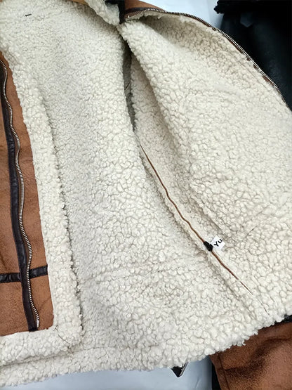 Women’s Faux Fur Shearling Winter Jacket.